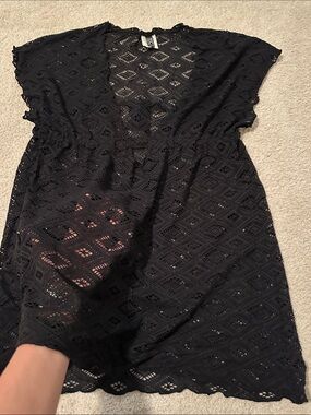 Becca Black Lace Cover-Up Dress - Women's Beach or Casual Layer